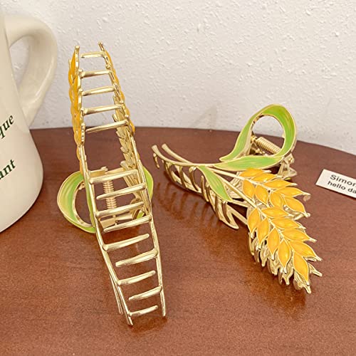 PALAY® Hair Claw Clips for Women Gold Wheat Large Clutcher Girls Bun Metal Strong Hold Jaw Styling Clamps Accessories Medium Thick 2PCS PALAY® Hair Claw Clips for Women Gold Wheat Large Clutcher Girls Bun Metal Strong Hold Jaw Styling Clamps Accessories Medium Thick 2PCS